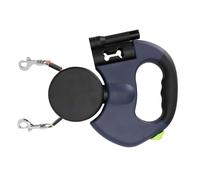 Generic Correa para de Doble Cabeza con Luz LED, Correa Extensible Retráctil para 2 Perros, Diseño Libre de Enredos de 360°, Cuerda de Nailon Reflectante de Alta Resistencia para Seguridad Al (Gris