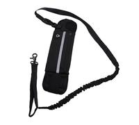 Generic Correa para Perro con Bolsa, Riñonera Altamente Elástica y Ajustable para Actividades Al Aire, Caminar, Correr, Negro, 1x