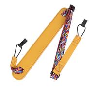 Generic Correa para Ukelele Ajustable de Cuero PU Amarillo Doble Gancho en J sin Taladro Cinturón para Hombro para Ukeleles Adultos Accesorios para Instrumentos Musicales Folclóricos
