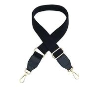 Generic Correas de Hombro Anchas de algodón de Color sólido, Correas de Cuero sintético Ajustables for Bolso de Mensajero, Accesorios(Black)