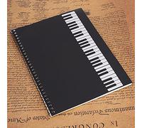 Generic Cuaderno de Personal de Notación Musical para Amantes de la Música 50 Páginas Nota Amarilla y Negra para Compositores o Aficionados (patrón de piano negro)