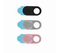 Generic Cubierta de Cámara Web Tapa de Lente Etiqueta de Privacidad de la Cámara Fácil de Usar para Tabletas con Teléfonos Inteligentes, 3 Piezas (Color Mixto Plata Negro Rosa)