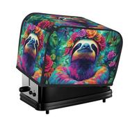 Generic Cubierta para tostadora de 2 rebanadas con estampado de perezoso, a prueba de polvo, se adapta a la mayoría de tostadoras estándar, electrodomésticos de cocina pequeños, protector para máquina