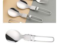 Generic Cubiertos Plegables para Aventuras Salvajes, Utensilio Plegable de Acero Inoxidable para Picnic y Acampada Al Aire Libre (cuchara)