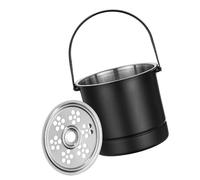 Generic Cubo de Hielo Profesional de Acero Inoxidable Espesado con Placa de Filtro para Bares de Cócteles y Fiestas, Capacidad de 1L (BLACK)