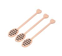 Generic Cuchara de Miel, Catinera de Miel de Madera con Diseño Elaborado de 3 Piezas de Madera Dipper Patrón de Palillo de para Cubrir con, Jarabe de Arce, Melaza Negra