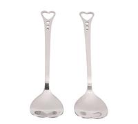 Generic Cucharas de Postre de Acero Inoxidable, Ergonómico Duradero para Pastel de Helado, 2 uds. para Amigos y Familiares (SILVER)