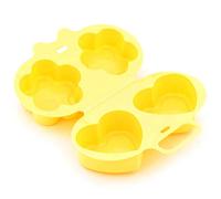 Generic Cuecehuevos para Microondas Cueceflores en Forma de Corazón para Desayunos Dulces y Meriendas DIY, 4 Unidades, Sin BPA, 17 * 12 * 6cm (YELLOW)