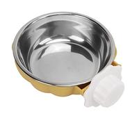 Generic Cuenco Colgante para Perro con Forma de Calabaza, Comedero Desmontable de Acero Inoxidable para Gatos, Perros y Animales Pequeños, Fácil de Limpiar, 5,2x4,3x1,4 Pulgadas (Yellow)