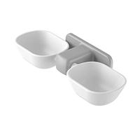 Generic Cuenco de Agua para Gatos Montado en la Pared Ajustable en, Instalación Que No Deja Marcas, Material Plástico (White)