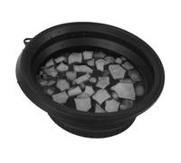 Generic Cuenco de Silicona con Cara Negra con Diseño Plegable, Orificio para Colgar, Material de Silicona de Calidad para el Cuidado Refrescante de la Piel en Climas Cálidos, 10,4 X 3,9 Pulgadas