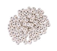 Generic Cuentas Cuadradas de Arce, Suministros Ligeros para Hacer Joyas de Bricolaje para Mujeres, 100 Cuentas Cúbicas Mientras Se Crean Collares, Pulseras, Aretes y Llaveros