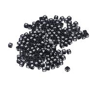 Generic Cuentas de Números para Hacer Joyas DIY, 300 Uds., Cubo Acrílico Negro para Pulseras, Collares y Llaveros