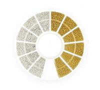 Generic Cuentas DIY para Decoración de Uñas con de Perlas Plateadas y Doradas para Diseños de Uñas Profesionales y Proyectos Domésticos