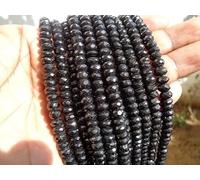 Generic Cuentas facetadas de espinela negra natural AAA, cuentas redondas de 7-7,5 mm, hebra de 25,4 cm de largo, grande
