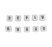 Generic Dados Rojos, 20pcs de 6 Lados Dados de Plástico Matemáticas de 16 Mm 16 Mm Esquina Redonda Poliédricos Juego para la Enseñanza de Numéricos (White)