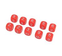 Generic Dados Rojos, Dados de Matemáticas 20pcs de 6 Lados Plástico de 16 Mm Rincón Redondeo de Poliédricos Juego para la Enseñanza de Numéricos (Rojo)