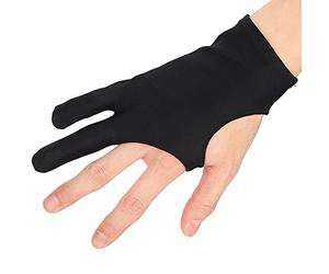 Generic de Dibujo de 2 Dedos, Transpirables, Antideslizantes, a Prueba de Sudor, para Diseñadores de Arte y Usuarios de Tabletas Gráficas, Nailon Negro, 1 Pieza, Talla S,M,XS (S)