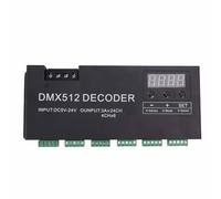 Generic Decodificador de 24 Canales,Pantalla Digital RGBW DMX512 Controlador de Atenuación Controlador LED con Control de Sincronización, para Proyectos de Decoración Exterior LED de