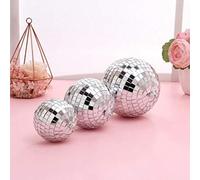 Generic Decoración de Fiesta de Discoteca Mini Bola de Espejo Patrón Brillante Adorno de Reflejo de Luz Clásico para Pista de Baile Material de Vidrio de Espuma 1 Bola de Discoteca Colgante