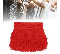 Generic Decoración Larga con Borlas y Flecos para Vestidos Latinos y Trajes de Escenario Poliéster de 10 Yardas 14 Cm de Ancho (rojo)