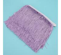 Generic Decoración Larga con Borlas y Flecos para Vestidos Latinos y Trajes de Escenario Poliéster de 10 Yardas 14 Cm de Ancho (morado claro)