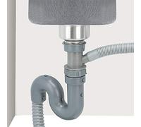 Generic Desagüe de Agua de Acero Inoxidable para Lavabo de Baño con Alambre de Acero Duradero y Diseño de Curva en S, Canal único 1 Unidad
