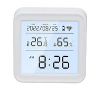 Generic Detector Inteligente de Temperatura y Humedad WiFi con Pantalla Cristalina para Habitación de bebé en el Sótano, ABSFuente de alimentación: 3 Pilas AAA - 5 Pulgadas