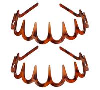 Generic Diadema con peine dentado antideslizante de cráneo alto para mujer (2 unidades, marrón)