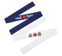 Generic Diadema Japonesa 2 Piezas Algodón Transpirable y Azul para Hombre, Diadema Deportiva Cocina, Banda Cabeza de Karate, Adecuada para Correr y Actividades Físicas