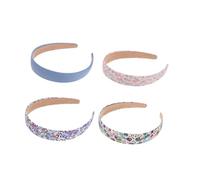 Generic Diademas Anchas Vintage de Tela Estampado Floral Paquete de 4 Unidades Tallas 12-15 CM Accesorios Cabello para Mujer y Niña Ideales para Yoga Maquillaje y Uso Diario