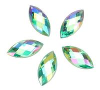 Generic Diamantes de Imitación de Ojo de Caballo AB Verde Claro, 500 Piezas, 7 X 15 Mm, Accesorios para Manualidades