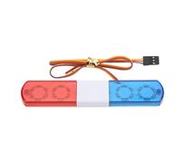 Generic Diseño de Simulación 4 Modos RC LED Luz de Policía para 1/8 1/10 Coches RC Rojo 115x22x12mm Modelos de Coches de Control Remoto (#4)
