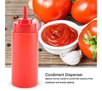 Generic Dispensador de Condimentos Boquilla Estrecha Duradera para Crema de Vinagre de Aceite, 460 Ml 10pcs para la Cocina del Hogar Amarillo (rojo)