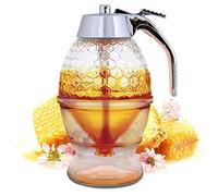 Generic Dispensador de miel, contenedor de miel transparente, tarro de miel con forma de panal, dispensador de jarabe de arce, 5.7 x 3.94 x 3.15 pulgadas, botella de goteo portátil con soporte