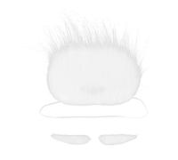 Generic Divertido Juego de Barba Blanca Falsa de Papá Noel para Fiesta de Navidad, Material Suave, Fácil de Ajustar, con Cejas Autoadhesivas para Disfraz de Papá Noel, Adecuado para Fiestas de