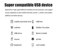 Generic Divisor de Extensión Portátil USB 3.0 Hub con Luz Indicadora para Tableta, Computadora Portátil, sin Controlador para, Tamaño Compacto, Negro para Uso en Oficina/hogar (G