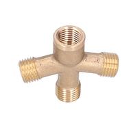 Generic Divisor de Manguera de Latón, Conector de 4 Vías para Pulverización Agrícola, Duradero, 5,3x4,5 Cm, con Fácil Instalación