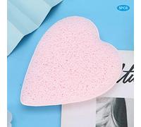 Generic Durable en Forma de Corazón Esponja de Limpieza Facial Desmaquillante y Exfoliación Juego de Esponja para Limpieza 5 Uds Textura Suave Rosa Claro