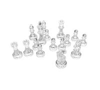 Generic Elegante Juego de Piezas de Ajedrez de 16 Piezas para un Juego Atractivo Adecuado para Entusiastas del Ajedrez Material PS Ligero y Resistente del Rey de 1,93 Pulgadas (Transparente)