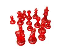 Generic Elegante Juego de Piezas de Ajedrez de 16 Piezas para un Juego Atractivo Adecuado para Entusiastas del Ajedrez Material PS Ligero y Resistente del Rey de 1,93 Pulgadas (Rojo Transparente)