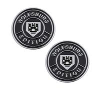 Generic Emblema de metal de Wolfsburg (negro plateado), 2.5 x 2.5 pulgadas, parte trasera del coche