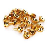 Generic Embudo Difusor de Perfume de Metal, Dispensador de Líquido Portátil para Recarga de Maquillaje, Embudo de Metal Dorado para Cosméticos Líquidos, Paquete de 20 Embudos