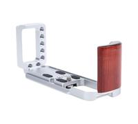 Generic Empuñadura en Forma de L para Cámara, de Madera Portátil, Placa de Liberación Rápida para Empuñadura de Aleación de Aluminio XT30 XT20, Se Adapta a Feiyu Benro, Diseño de Base Hueca (Silver)