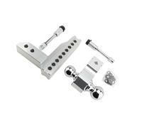 Generic Enganche de Remolque Ajustable de Aleación de Aluminio con Acabado Pulido Montaje de Doble Bola para Maquinaria Agrícola 8000 Libras para ángulo de Inclinación del Vehículo Plata