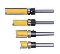 Generic Enrutador de Bisagra para Embellecedor de Madera, Ancho de Corte Preciso de 1/2 Pulgadas, Rodamiento de Perfilado, Juego de Brocas de Corte Al Ras para Tablero Compacto, Limpio, 4 Uds.