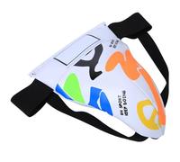 Generic Equipo de Protección para Niños con Suspensorio para Entrenamiento de Boxeo Sanda Taekwondo, Protector de Ingle Transpirable de PU de para Niños, Blanco, de 5 a 9 Años (White)