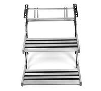 Generic Escalera de Aleación de Aluminio Plegable Manual de Doble Escalón RV con Varilla de Tornillo de Fijación Montaje Antideslizante M10