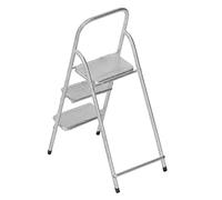 Generic Escalera de Metal Exquisita en Miniatura 1/12 para Decoración de Casa de Muñecas y Mundo de Cuento de Hadas, Escalera de 3 Escalones Resistente Al Desgaste para Estudio, Cocina, Baño (Silver)
