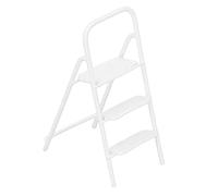 Generic Escalera de Tijera en Miniatura 1/12, Metal Resistente Al Desgaste, Práctica Decoración del Mundo de Cuento de Hadas para Estudio, Cocina (Blanca)